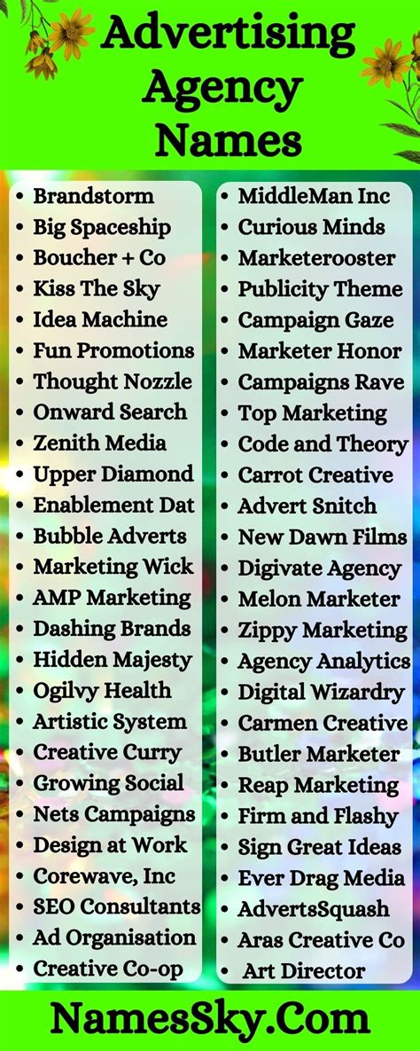 Advertising Agency Names .
